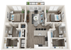 B1 Floor Plan B1 Floor Plan at Link Apartments® Linden, Chapel Hill, NC, 27517